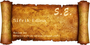 Sifrik Edina névjegykártya