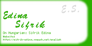 edina sifrik business card